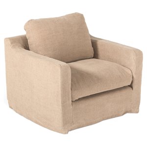 divani casa admiral modern fabric upholstered accent chair in sand beige