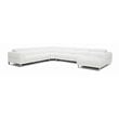 Divani Casa Hawkey U-Shape Contemporary Full Leather Sectional Sofa in White