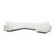Divani Casa Hawkey U-Shape Contemporary Full Leather Sectional Sofa in White