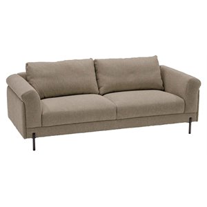 Divani Casa Hello Modern Polyester Fabric & Solid Wood Sofa in Beige