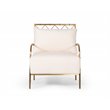 Divani Casa Ignacio Velvet & Stainless Steel Accent Chair in White/Gold