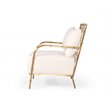 Divani Casa Ignacio Velvet & Stainless Steel Accent Chair in White/Gold
