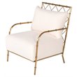 Divani Casa Ignacio Velvet & Stainless Steel Accent Chair in White/Gold