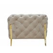 Divani Casa Sheila Transitional Velvet Diamond Button Accent Chair in Beige