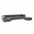 Divani Casa Hawthorn Modern Fabric Sectional Sofa & Ottoman in Gray