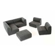 Divani Casa Hawthorn Modern Fabric Sectional Sofa & Ottoman in Gray