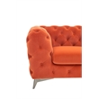 Divani Casa Delilah Modern Fabric Upholstered Loveseat in Orange