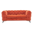 Divani Casa Delilah Modern Fabric Upholstered Loveseat in Orange
