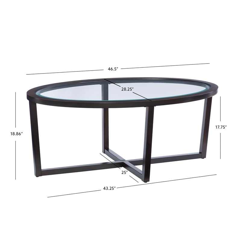 Hoesphere Furniture 3-Piece Wood Coffee & End Table Set with Glass Top in Brown