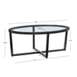 Hoesphere Furniture 3-Piece Wood Coffee & End Table Set with Glass Top in Brown