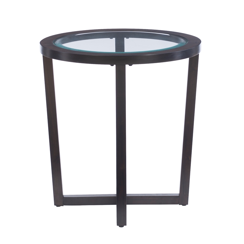 Hoesphere Furniture 3-Piece Wood Coffee & End Table Set with Glass Top in Brown