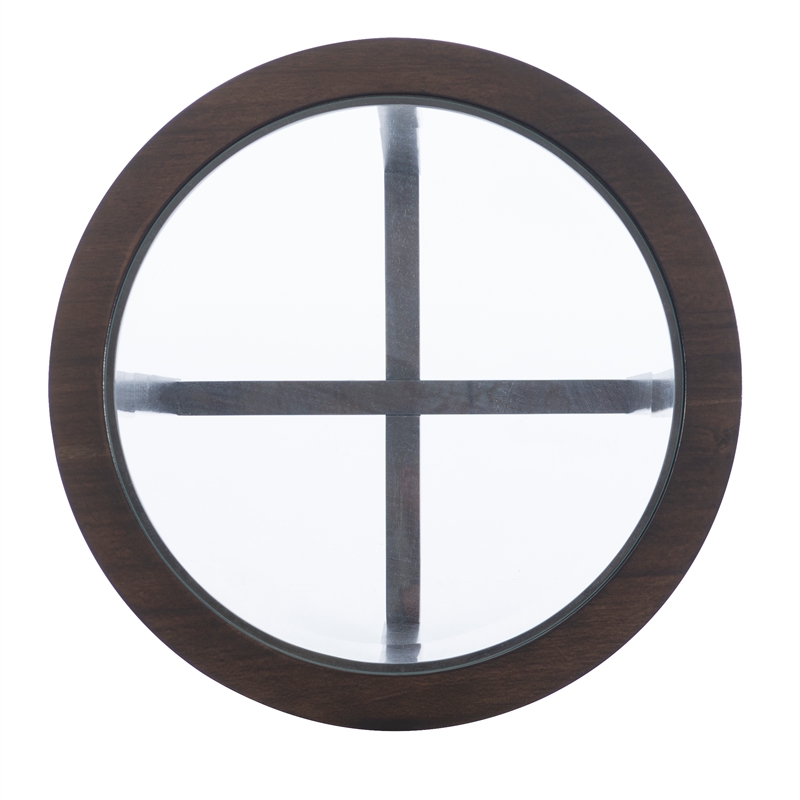 Hoesphere Furniture 3-Piece Wood Coffee & End Table Set with Glass Top in Brown