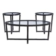 Hoesphere Furniture 3-Piece Wood Coffee & End Table Set with Glass Top in Brown