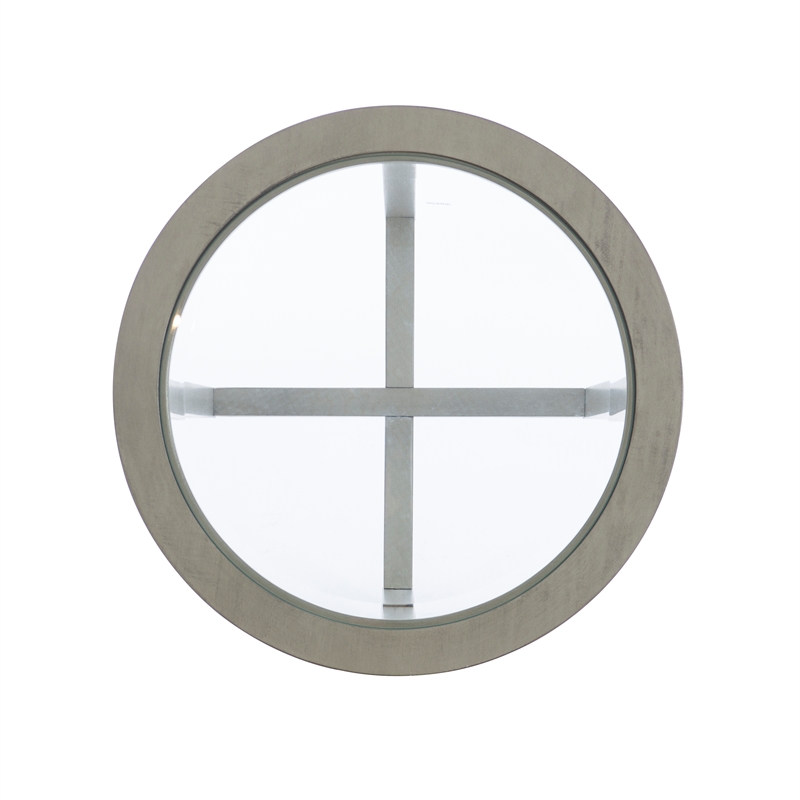 Hoesphere Furniture 3-Piece Wood Coffee & End Table Set with Glass Top in Silver