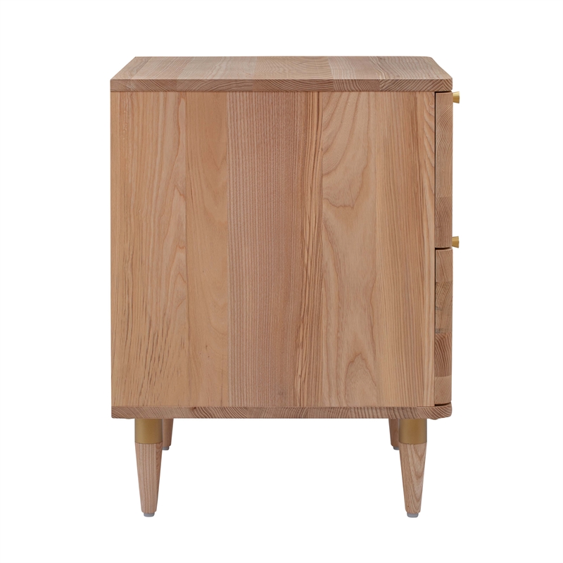 Homesphere Furniture Contemporary Cane Wood Nightstand in Natural