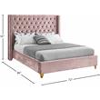 Homesphere Furniture Contemporary Pink Finish Velvet Queen Bed