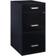 Homesphere Furniture 3 Drawer Metal File Cabinet with Pencil Drawer Black