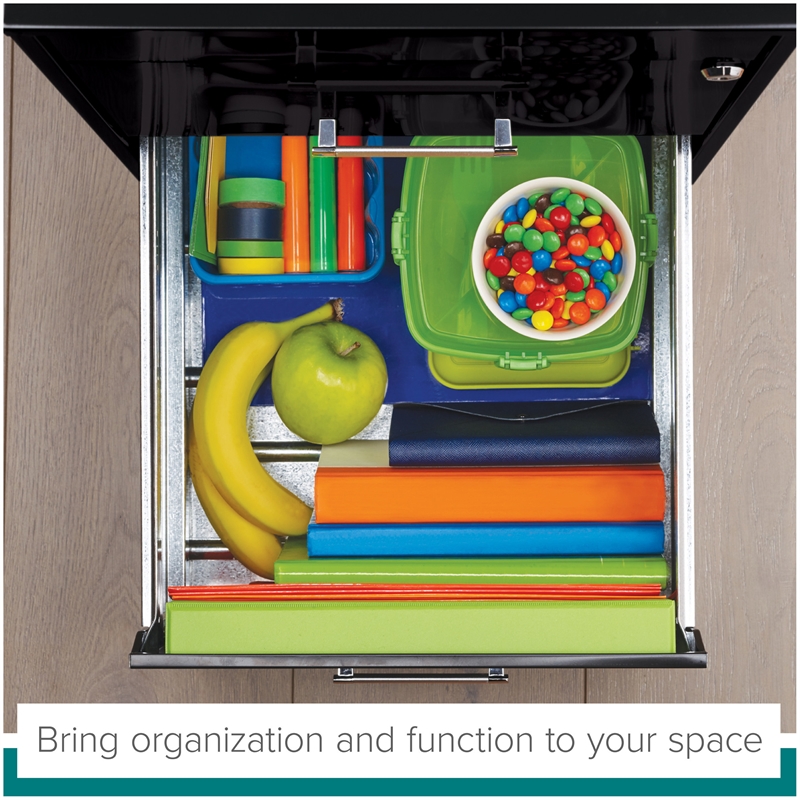 Homesphere Furniture 3 Drawer Metal File Cabinet with Pencil Drawer Black