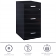 Homesphere Furniture 3 Drawer Metal File Cabinet with Pencil Drawer Black
