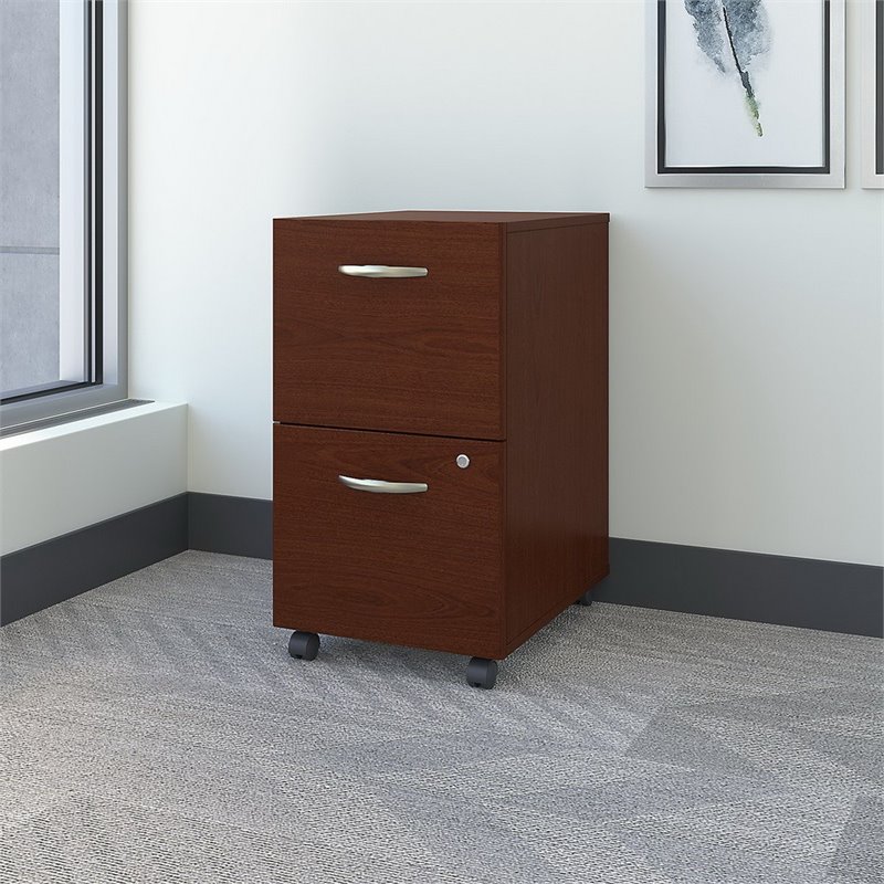 Homesphere Furniture 2 Drawer Mobile File Cabinet in Mahogany - Engineered