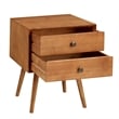 Homesphere Furniture Mid-Century 2 Drawer Solid Wood Nightstand in Caramel