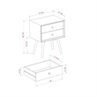 Homesphere Furniture Mid-Century 2 Drawer Solid Wood Nightstand in Caramel