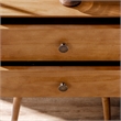 Homesphere Furniture Mid-Century 2 Drawer Solid Wood Nightstand in Caramel