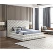 Homesphere Furniture Contemporary Cream Finish Velvet King Bed