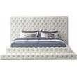 Homesphere Furniture Contemporary Cream Finish Velvet King Bed