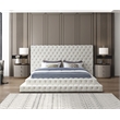 Homesphere Furniture Contemporary Cream Finish Velvet King Bed