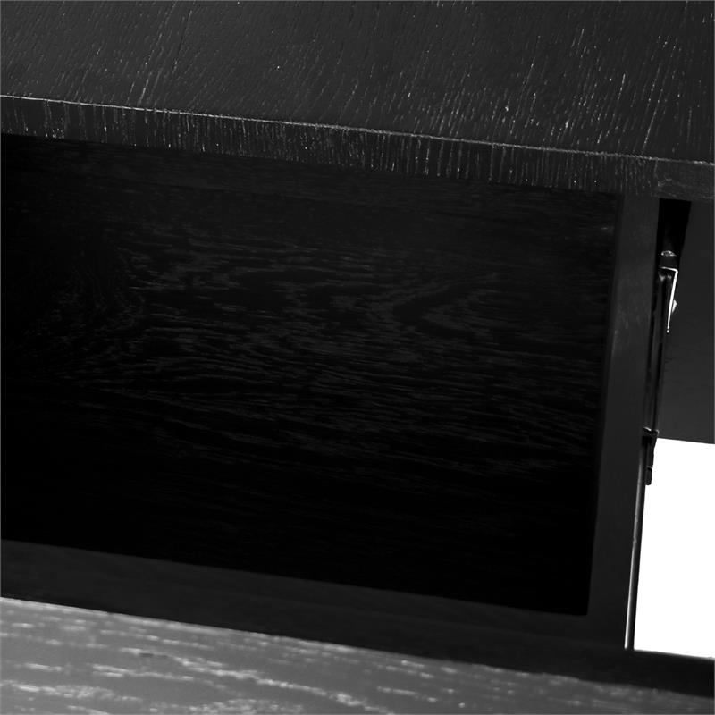 Homesphere Furniture Contemporary Black Finish Oak Night Stand