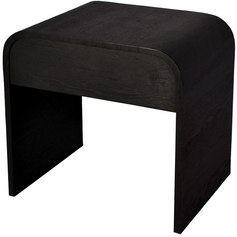Homesphere Furniture Contemporary Black Finish Oak Night Stand