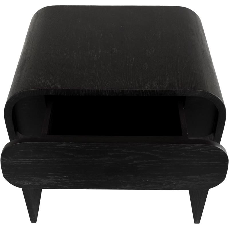 Homesphere Furniture Contemporary Black Finish Oak Night Stand