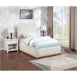 Homesphere Furniture Contemporary Cream Finish Fabric Twin Bed