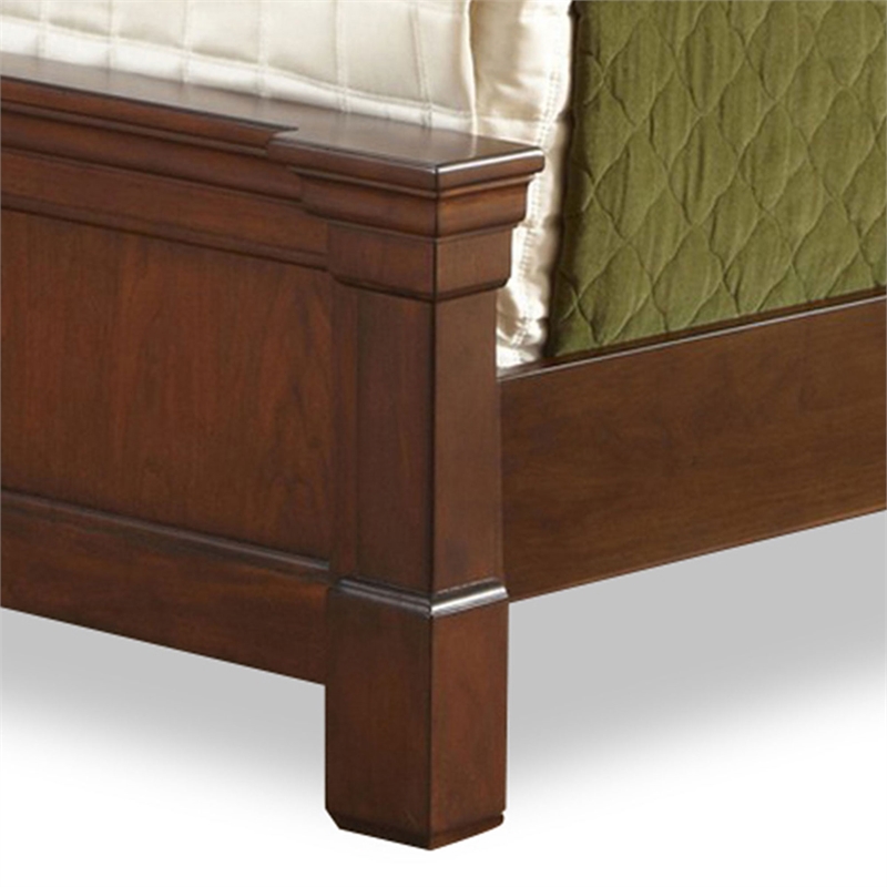 Homesphere Furniture Contemporary Wood King Bed in Brown Finish