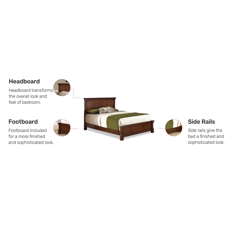 Homesphere Furniture Contemporary Wood King Bed in Brown Finish