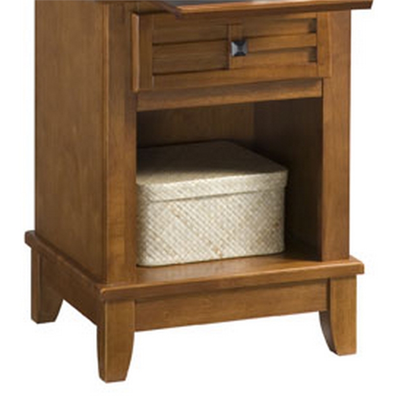Homesphere Furniture Contemporary Wood Nightstand in Brown Finish