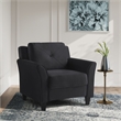 Homesphere Furniture Contemporary Microfiber Chair in Black Finish