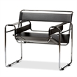 Homesphere Furniture Contemporary Leather Accent Chair in Black