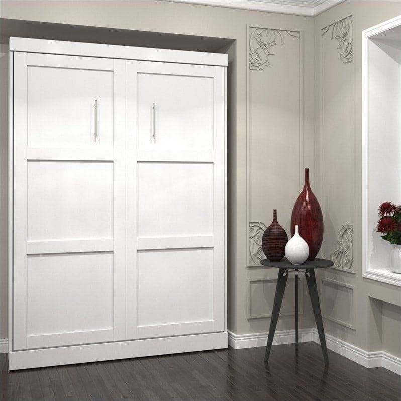 Homesphere Furniture Contemporary 59W Full Murphy Bed in White