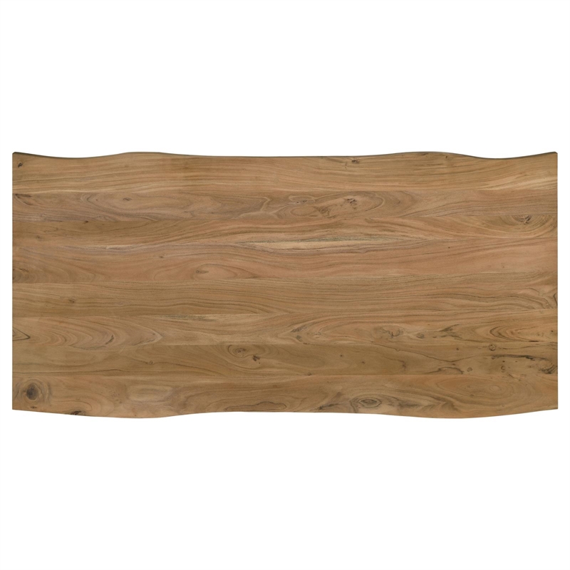 Homesphere Furniture Wood Live Edge Dining Table in Natural Acacia and Black