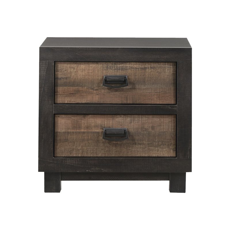 Homesphere Furniture Contemporary 2 Drawer Nightstand in Walnut