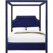 Homesphere Furniture Contemporary Tufted Velvet King Bed in Navy