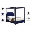 Homesphere Furniture Contemporary Tufted Velvet King Bed in Navy