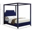 Homesphere Furniture Contemporary Tufted Velvet King Bed in Navy