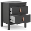 Homesphere Furniture Modern 2 Drawer Nightstand in Black Matte