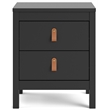 Homesphere Furniture Modern 2 Drawer Nightstand in Black Matte
