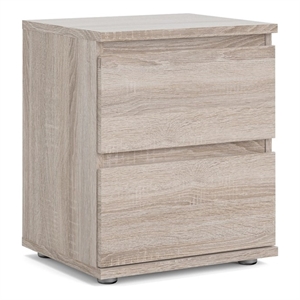 Homesphere Furniture Modern Wood 2 Drawer Nightstand in Truffle