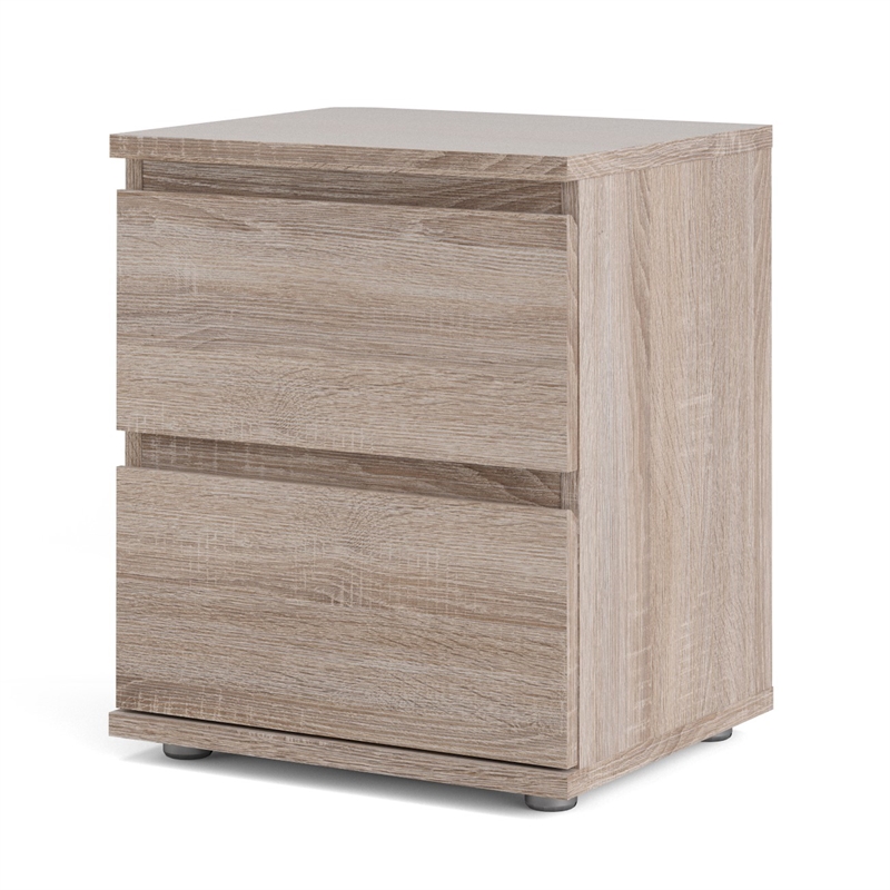 Homesphere Furniture Modern Wood 2 Drawer Nightstand in Truffle