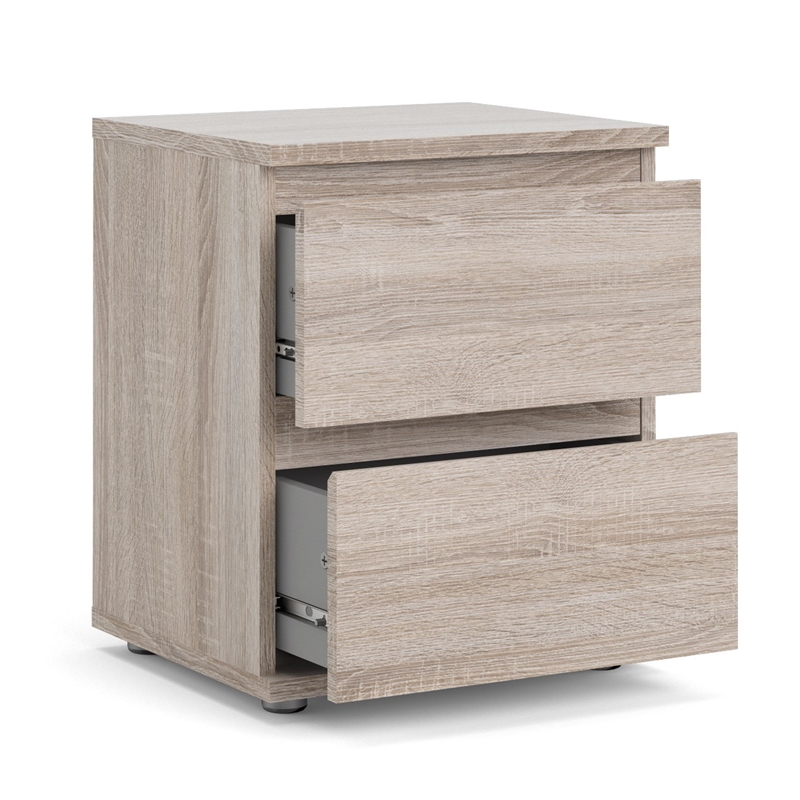 Homesphere Furniture Modern Wood 2 Drawer Nightstand in Truffle